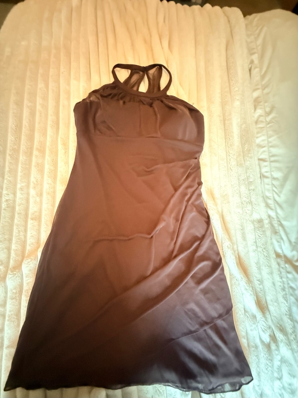 David's Bridal Brown Halter Neck Mini Dress - Picture 4 of 11